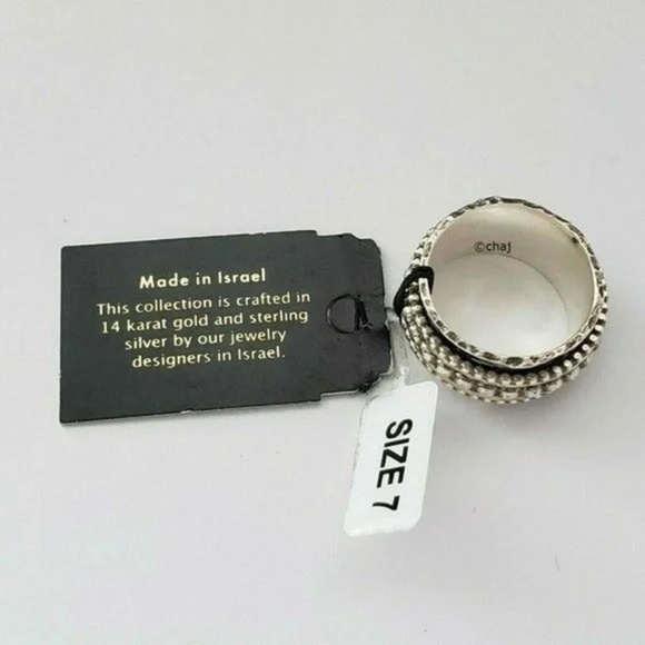 Paz Creations 14K Yellow Gold & Sterling Silver Spinning Ring 7 - Picture 4 of 5